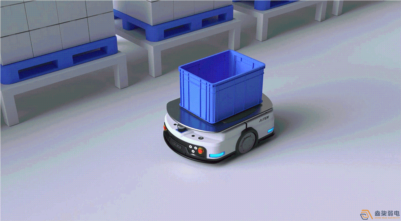 潜伏机器人顶升60公分，全厂任意穿梭